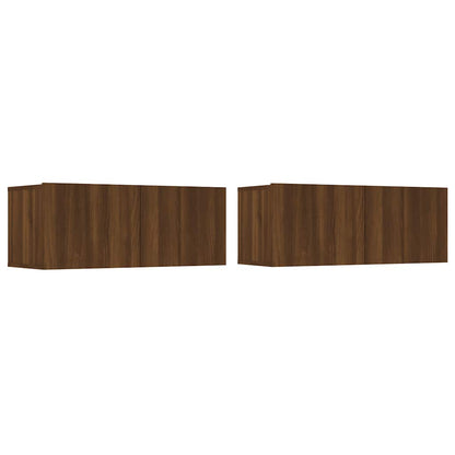 TV-Schränke 2 Stk. Braun Eichen-Optik 80x30x30 cm Holzwerkstoff