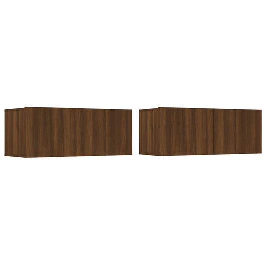 TV-Schränke 2 Stk. Braun Eichen-Optik 80x30x30 cm Holzwerkstoff