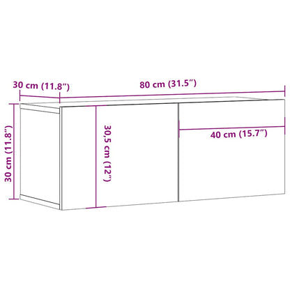 TV-Schränke 2 Stk. Braun Eichen-Optik 80x30x30 cm Holzwerkstoff