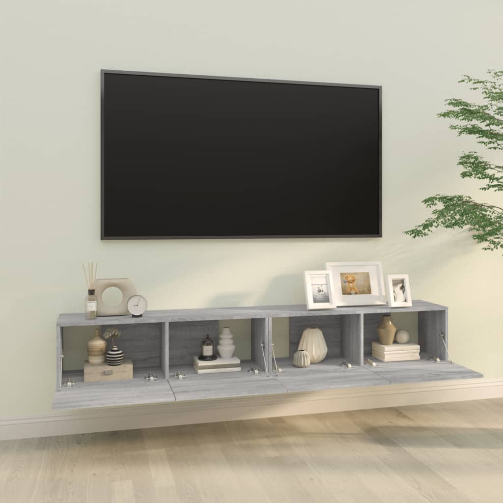 TV overskabe 2 stk Grå Sonoma 100x30x30 cm træmateriale