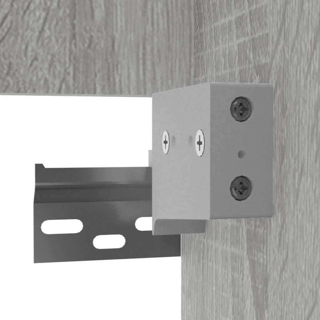 Badschrank mit Spiegel Grau Sonoma Holzwerkstoff