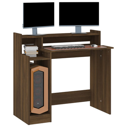 Skrivebord med lysdioder Brown Oak Look 97x45x90 Træmateriale