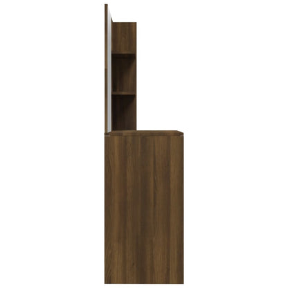 Schminktisch mit Spiegel Braun Eiche 74,5x40x141 cm