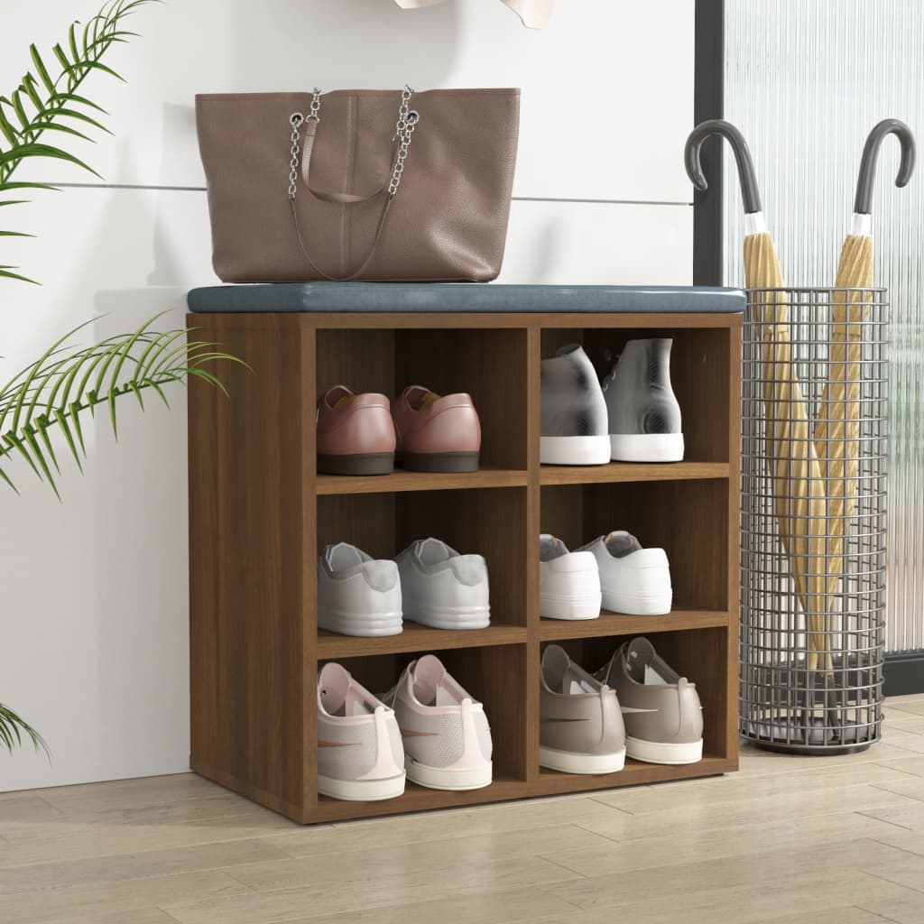 Schuhregal Braun Eichen-Optik 52,5x30x50 cm
