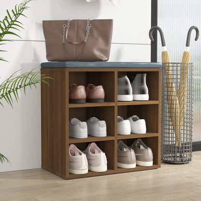 Schuhregal Braun Eichen-Optik 52,5x30x50 cm