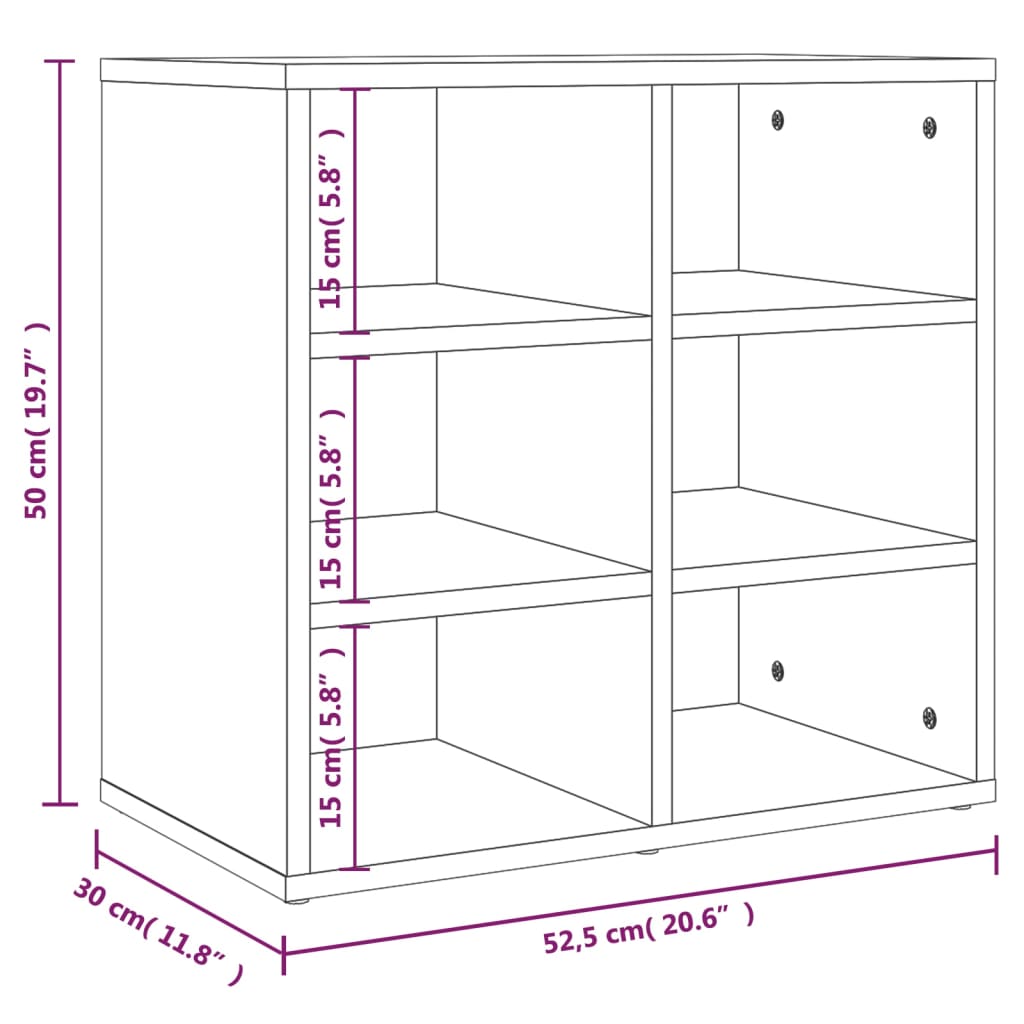 Schuhregal Braun Eichen-Optik 52,5x30x50 cm