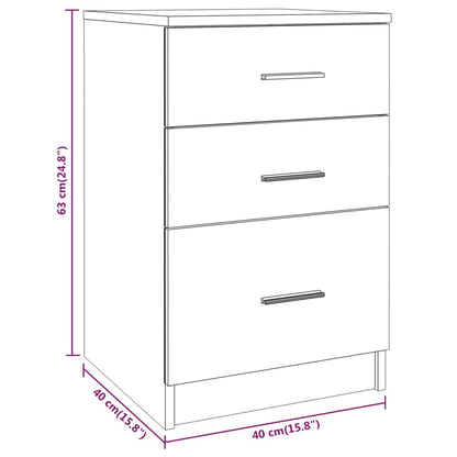 Nachttisch Grau Sonoma 40x40x63 cm Holzwerkstoff