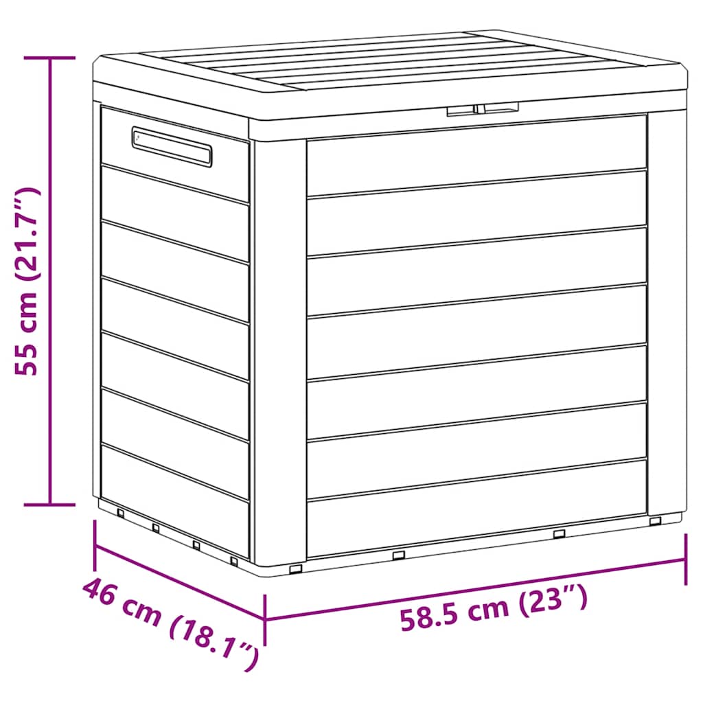 Gartentruhe Braun 58,5x46x55 cm Polypropylen
