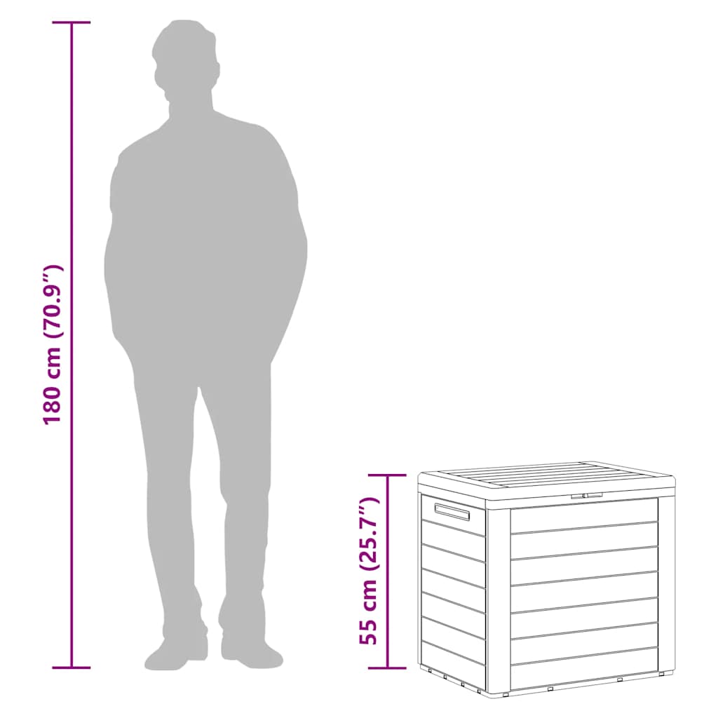 Gartentruhe Braun 58,5x46x55 cm Polypropylen