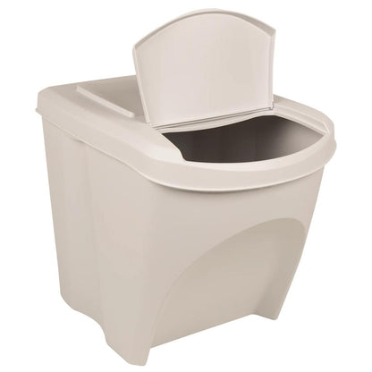 Stapelbare Mülleimer 3 Stk. Weiß 75 L Polypropylen
