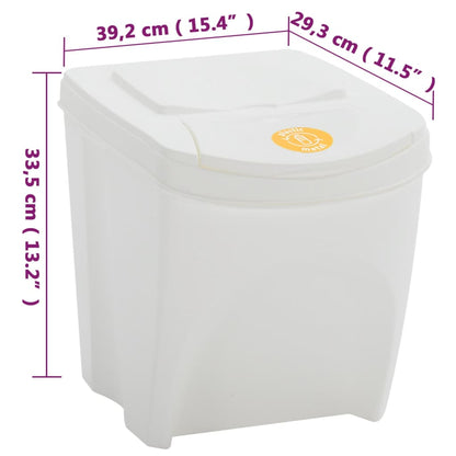 Stapelbare Mülleimer 4 Stk. Weiß 100 L Polypropylen