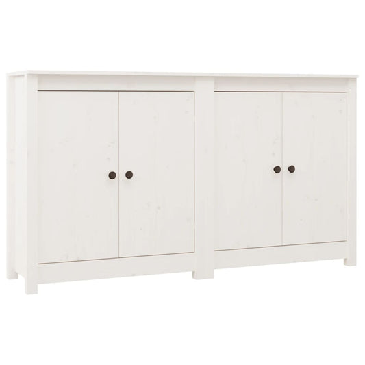 Sideboards 2 Stk. Weiß 70x35x80 cm Massivholz Kiefer