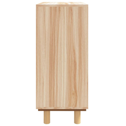Sideboard Braun 60x30x70 cm Massivholz Kiefer und Natur-Rattan