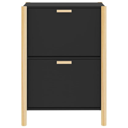 Schuhschrank Schwarz 57,5x33x80 cm Holzwerkstoff