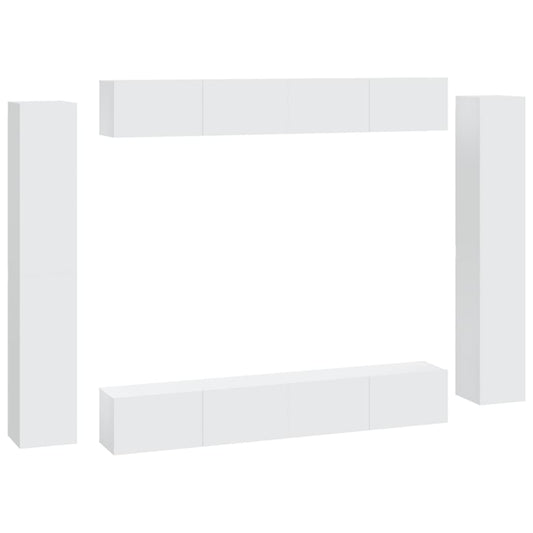 8-tlg. TV-Schrank-Set Weiß Holzwerkstoff