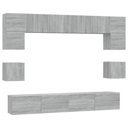 8-tlg. TV-Schrank-Set Grau Sonoma Holzwerkstoff