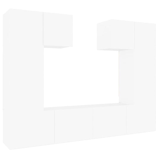 6-tlg. TV-Schrank-Set Weiß Holzwerkstoff