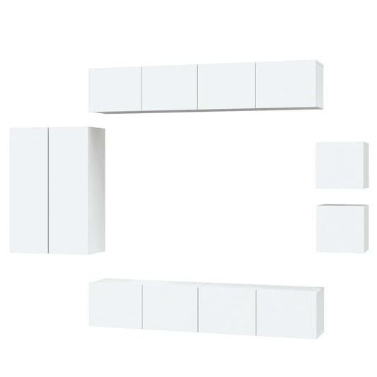 8-tlg. TV-Schrank-Set Weiß Holzwerkstoff