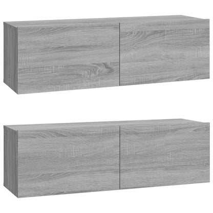 4-tlg. TV-Schrank-Set Grau Sonoma Holzwerkstoff