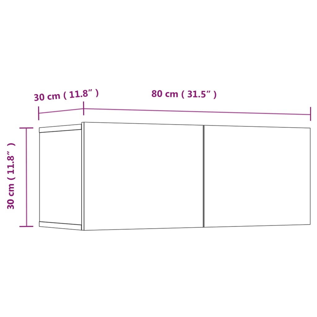4-tlg. TV-Schrank-Set Grau Sonoma Holzwerkstoff