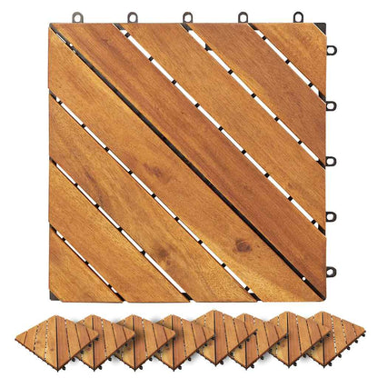 Terrassefliser 20 stk Hvid 30x30 cm massiv træ akacie