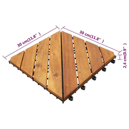 Terrassefliser 20 stk Hvid 30x30 cm massiv træ akacie