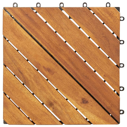 Terrassefliser 30 stk Brun 30x30 cm massiv træ akacie