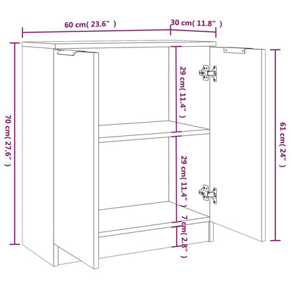 Skænke 2 stk Sonoma eg 60x30x70 cm træmateriale