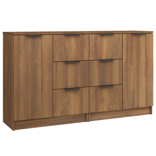 Skænke 2 stk Brun eg look 60x30x70 cm træmateriale