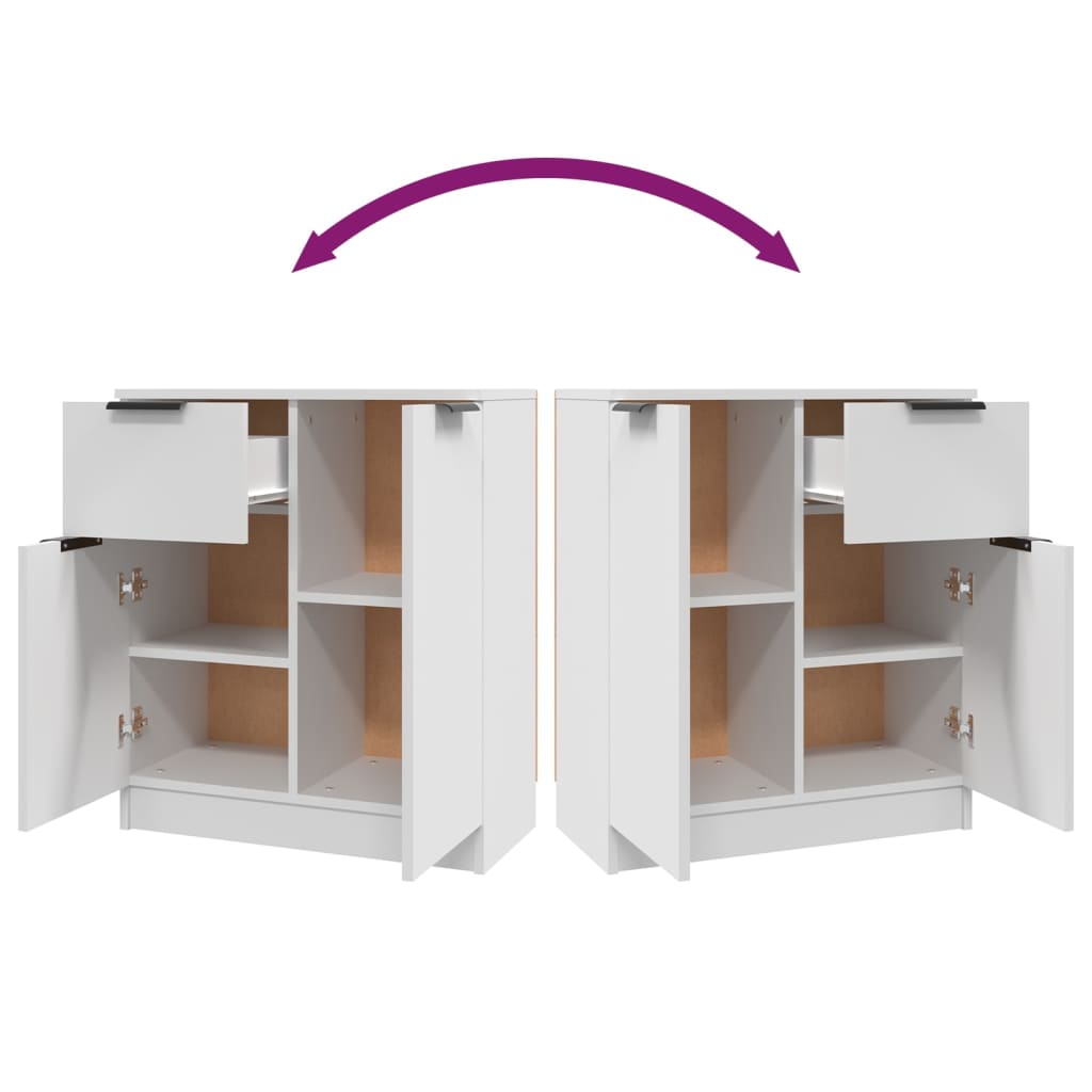 Sideboards 2 Stk. Weiß 60x30x70 cm Holzwerkstoff