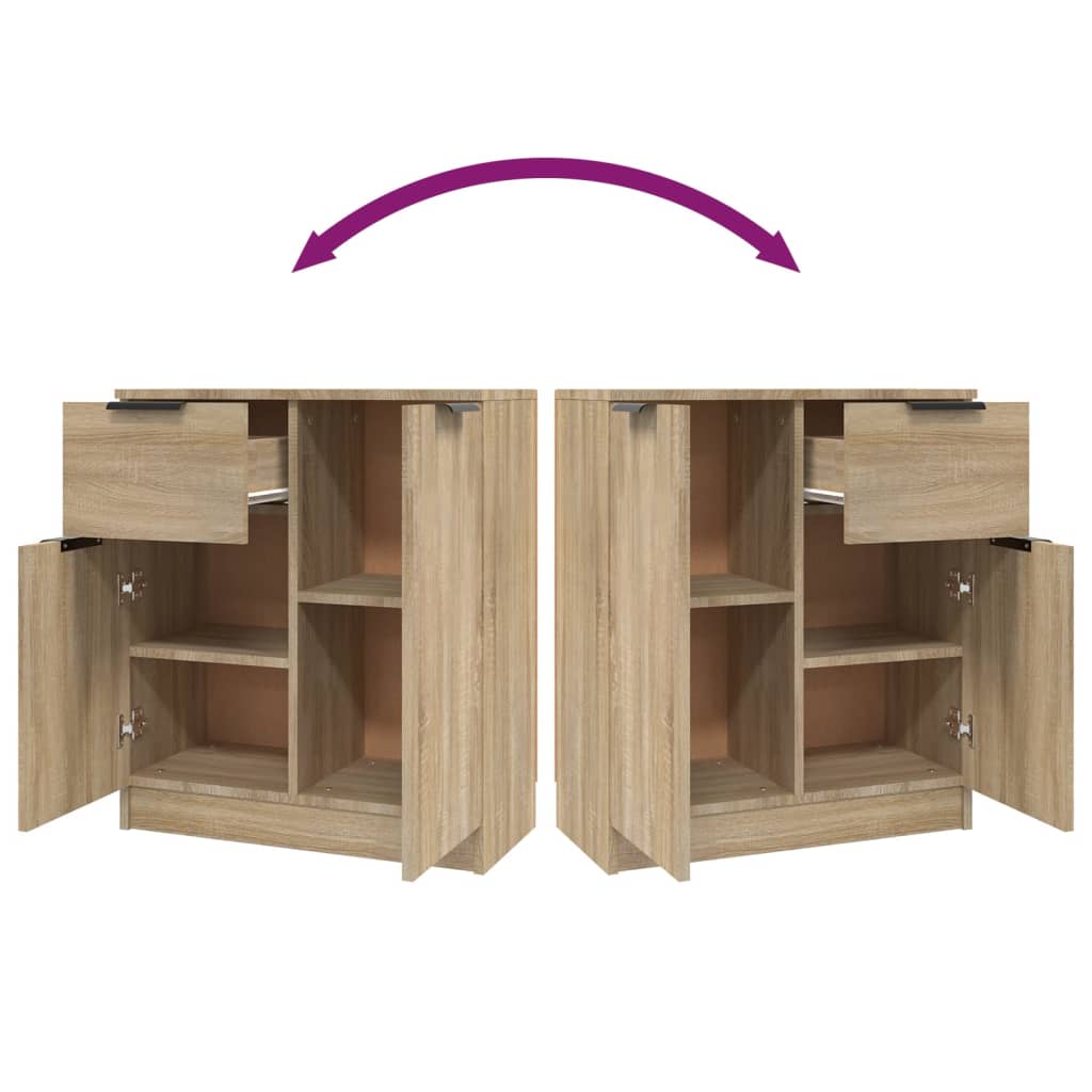 Sideboards 2 Stk. Sonoma-Eiche 60x30x70 cm Holzwerkstoff
