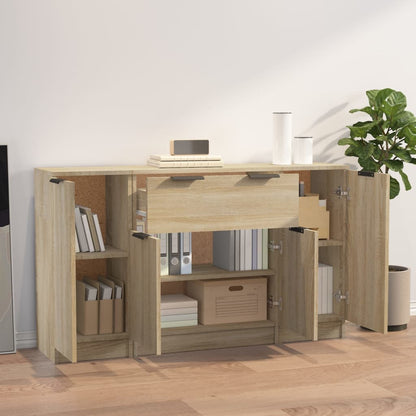 Sideboards 3 Stk. Sonoma-Eiche Holzwerkstoff