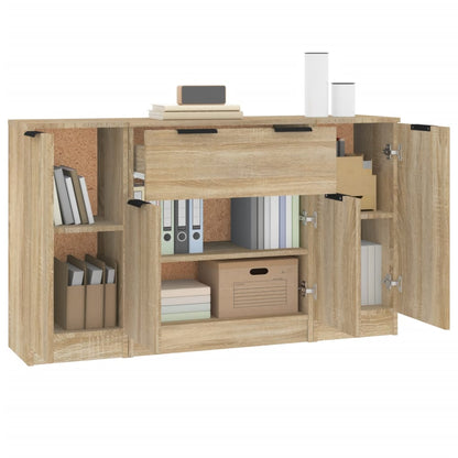 Sideboards 3 Stk. Sonoma-Eiche Holzwerkstoff
