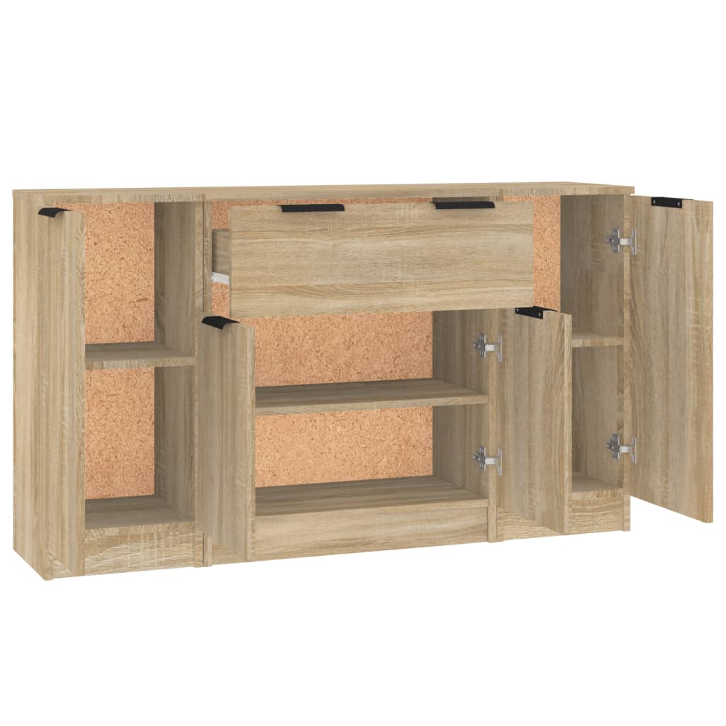 Sideboards 3 Stk. Sonoma-Eiche Holzwerkstoff