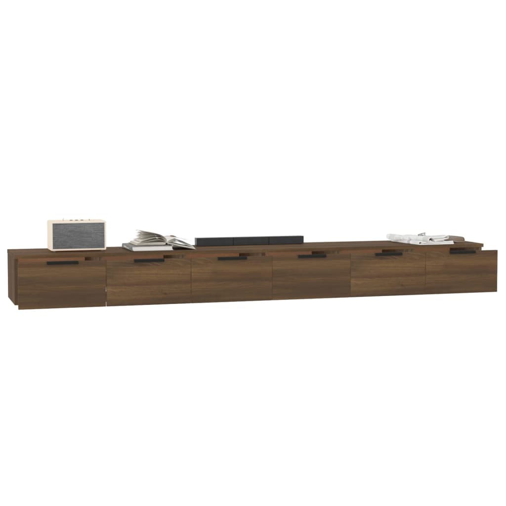 Wandschränke 2Stk. Braun Eichen-Optik 102x30x20cm Holzwerkstoff
