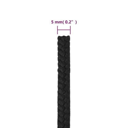 Bootsseil Schwarz 5 mm 100 m Polypropylen