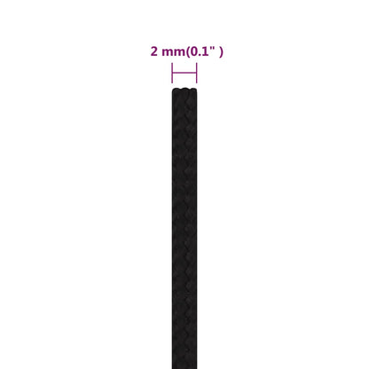 Arbeitsseil Schwarz 2 mm 25 m Polyester