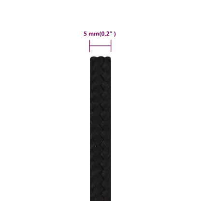 Arbeitsseil Schwarz 5 mm 25 m Polyester