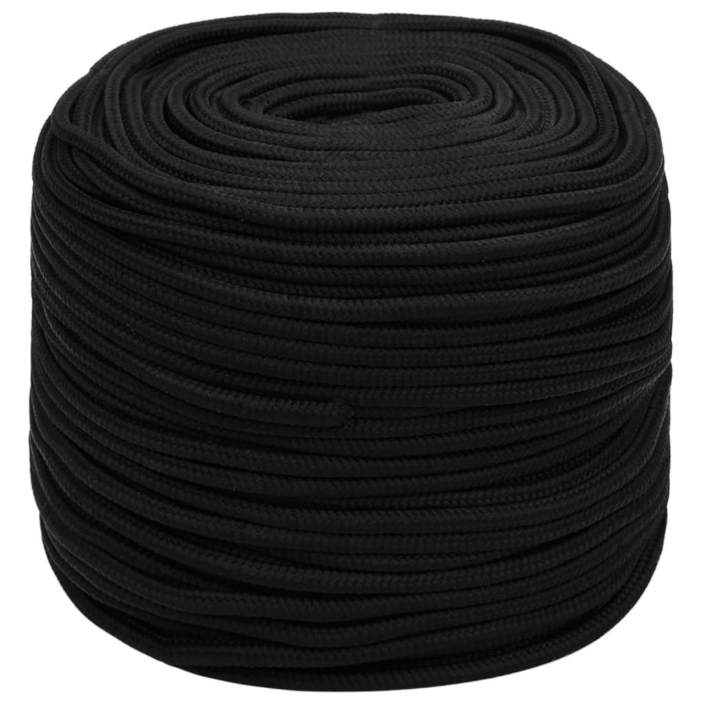 Arbeitsseil Schwarz 6 mm 25 m Polyester
