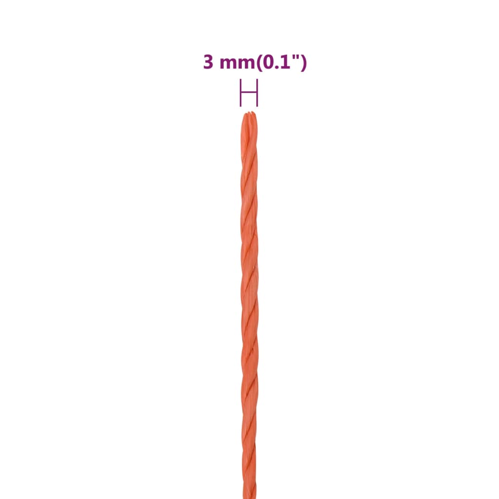 Arbeitsseil Orange 3 mm 25 m Polypropylen