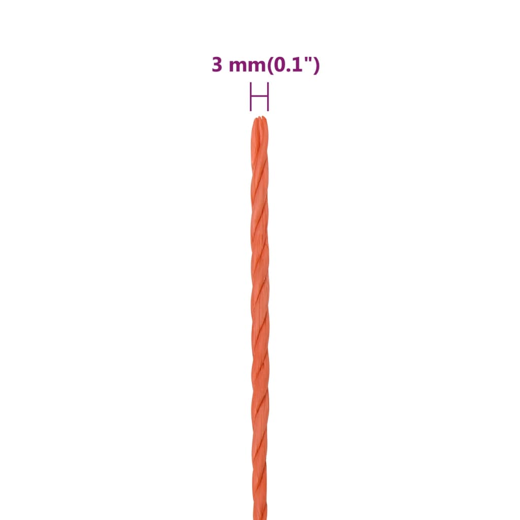Arbeitsseil Orange 3 mm 50 m Polypropylen