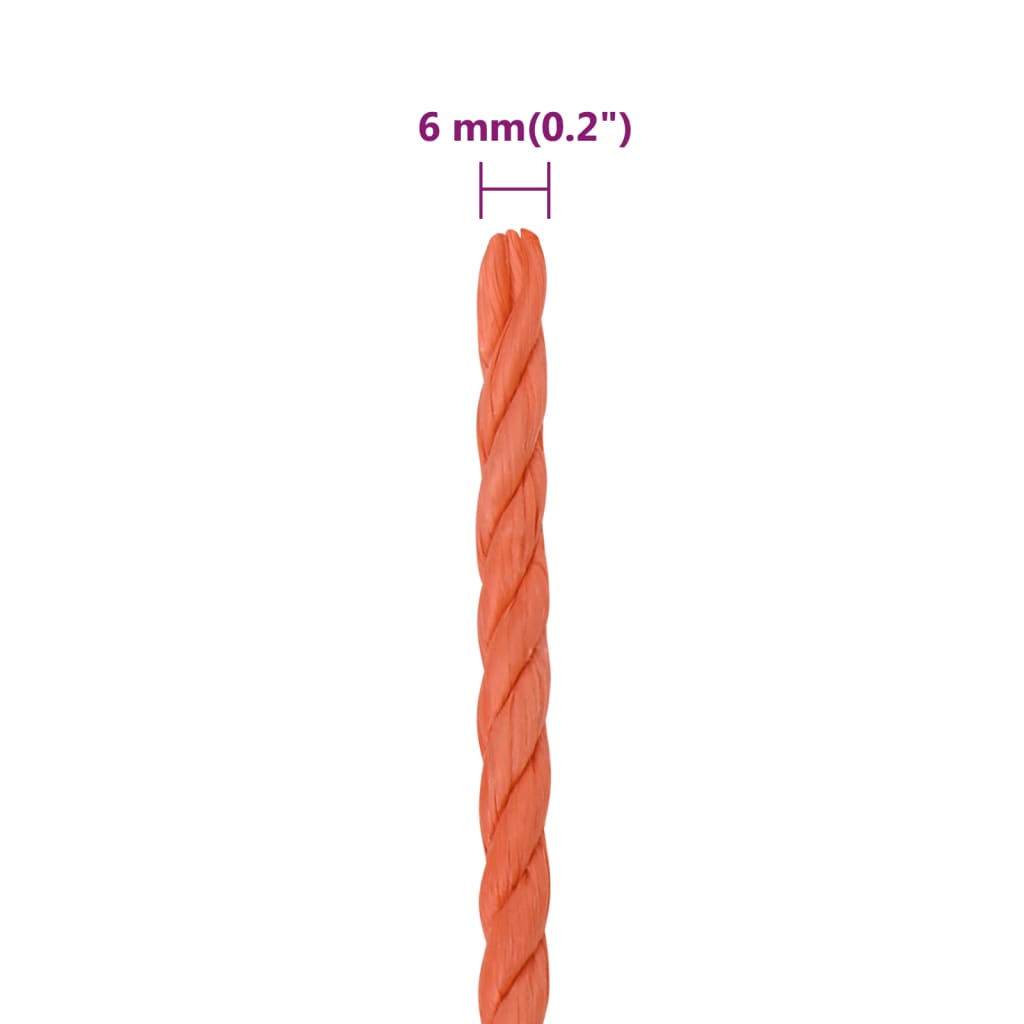 Arbeitsseil Orange 6 mm 100 m Polypropylen