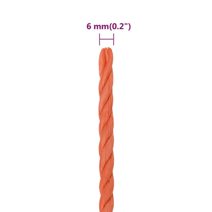 Arbeitsseil Orange 6 mm 100 m Polypropylen