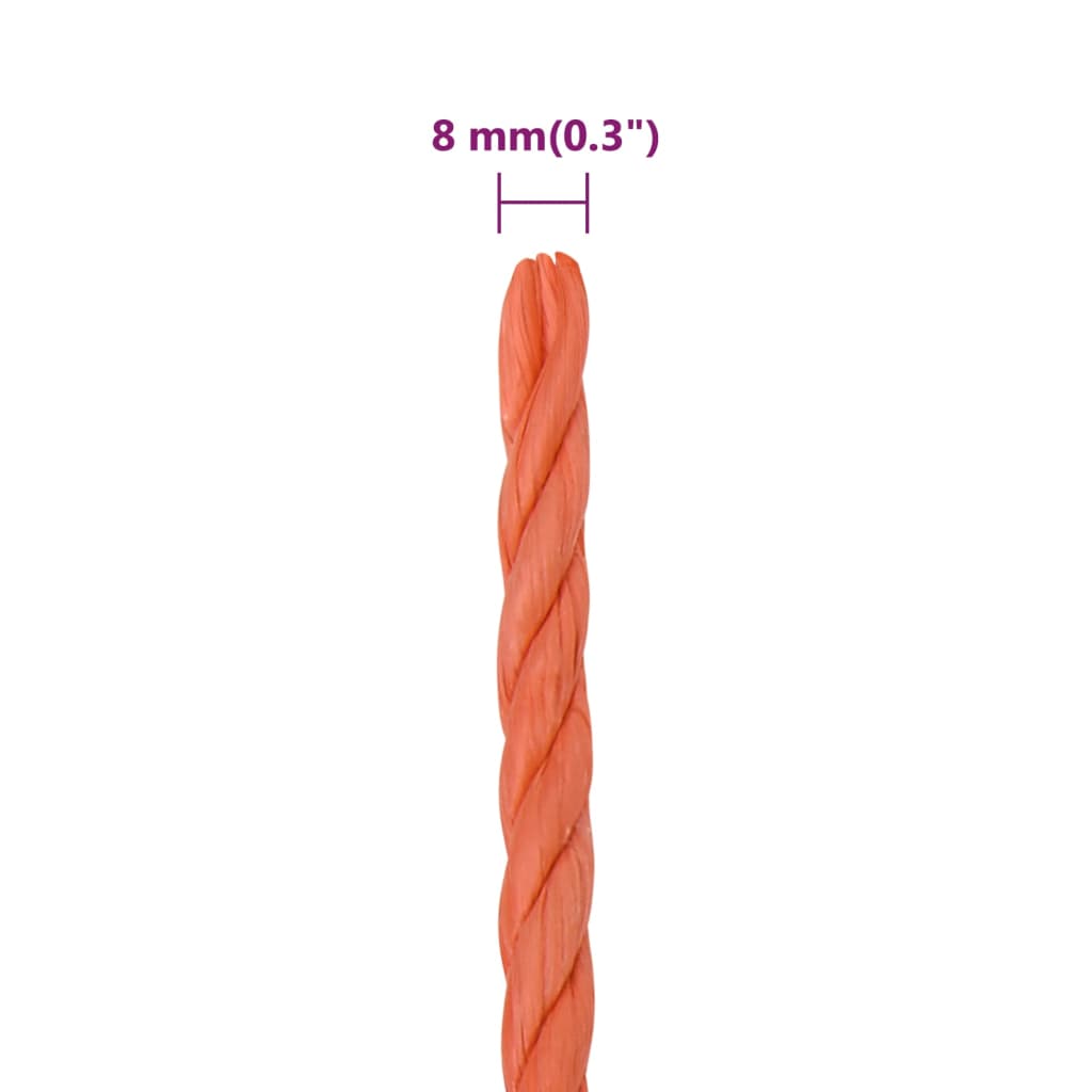 Arbeitsseil Orange 8 mm 25 m Polypropylen