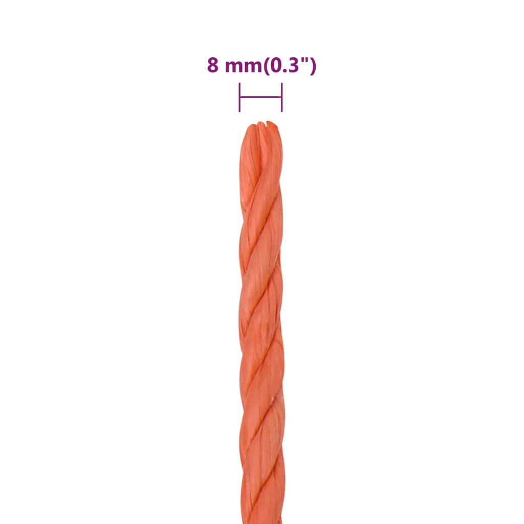 Arbeitsseil Orange 8 mm 100 m Polypropylen