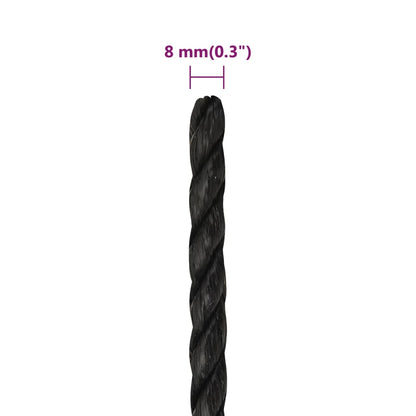 Arbeitsseil Schwarz 8 mm 25 m Polypropylen