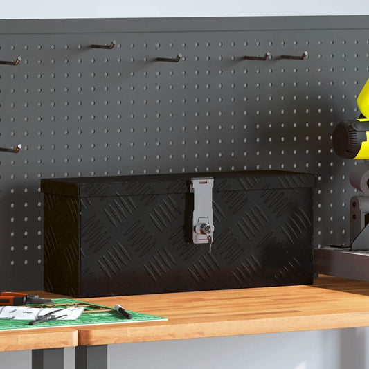Aufbewahrungsbox Schwarz 50x15x20,5 cm Aluminium