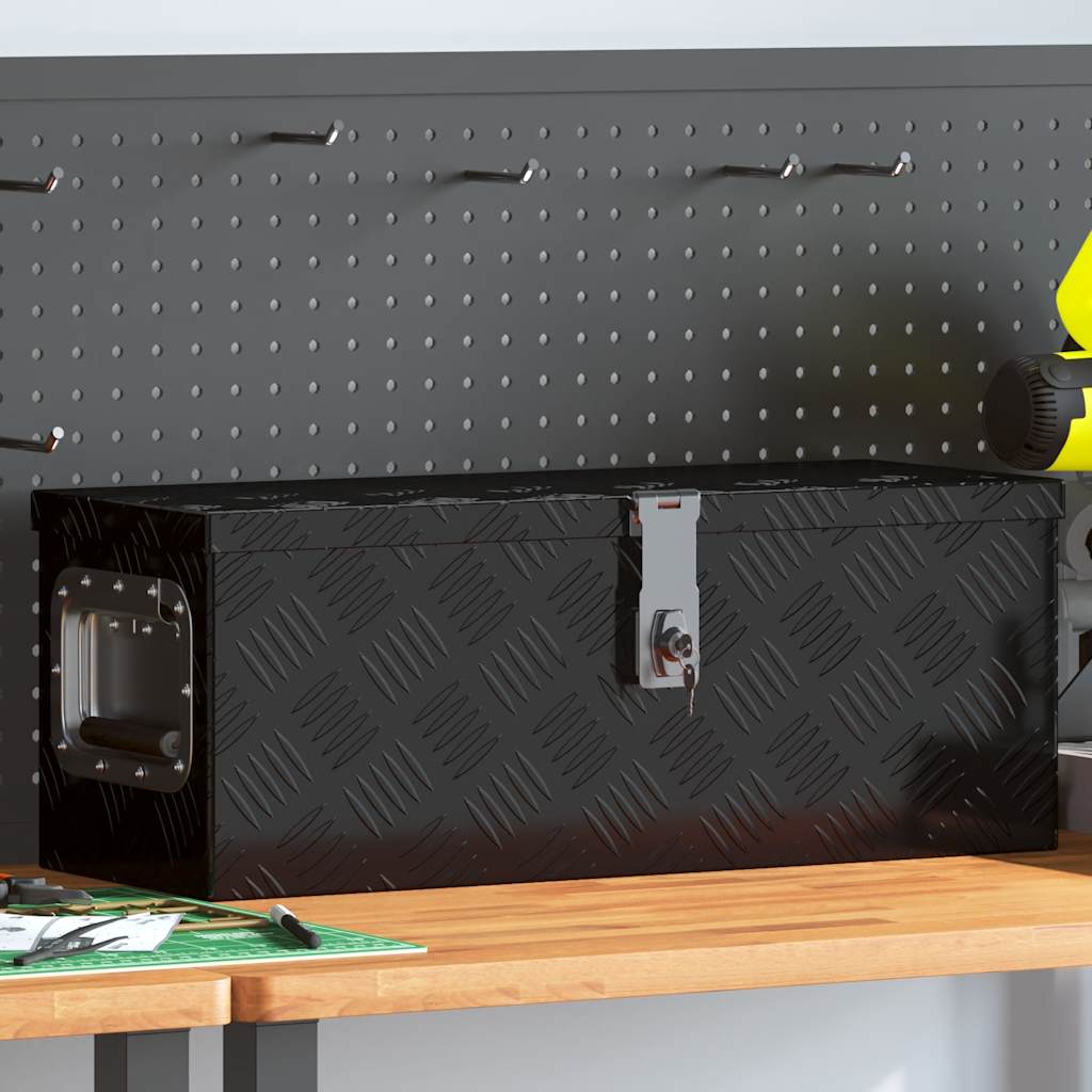 Aufbewahrungsbox Schwarz 60x23,5x23 cm Aluminium