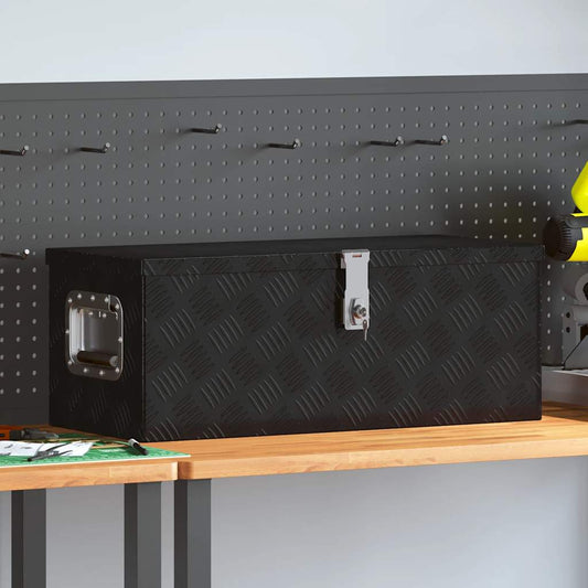 Aufbewahrungsbox Schwarz 70x31x27 cm Aluminium