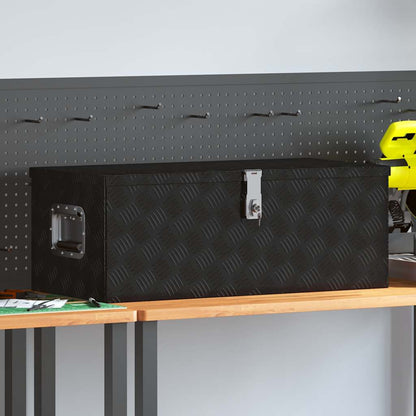 Aufbewahrungsbox Schwarz 80x39x30 cm Aluminium